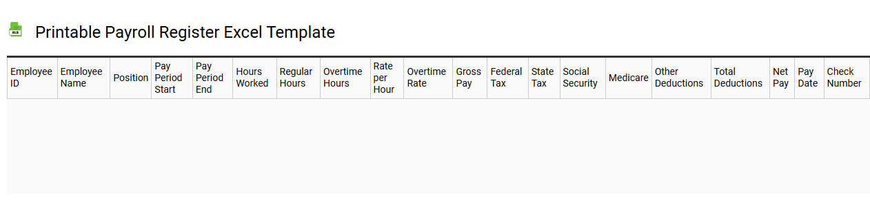 Printable payroll register Excel template