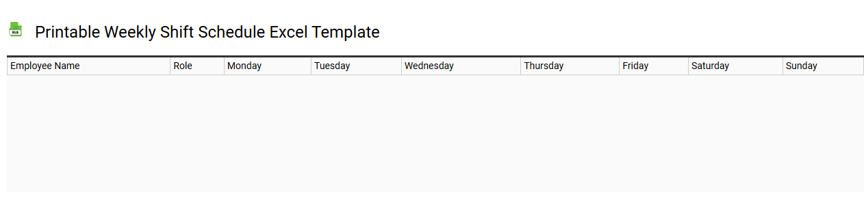 Printable weekly shift schedule Excel template