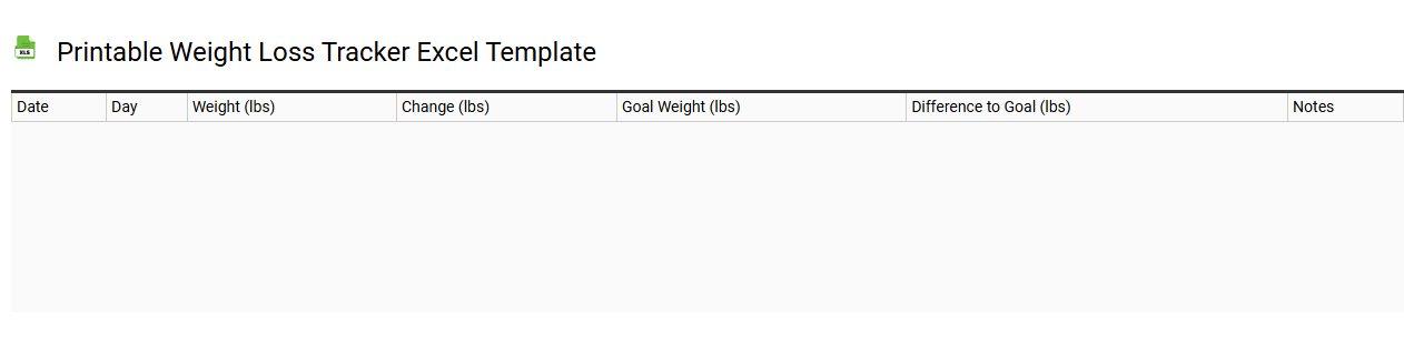 Printable Weight Loss Tracker Excel template