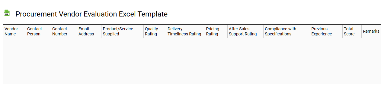 Procurement vendor evaluation Excel template