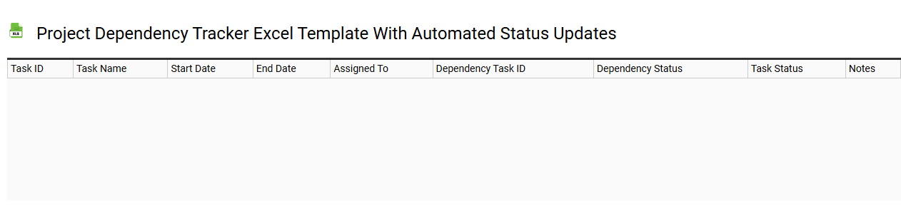 Project dependency tracker Excel template with automated status updates