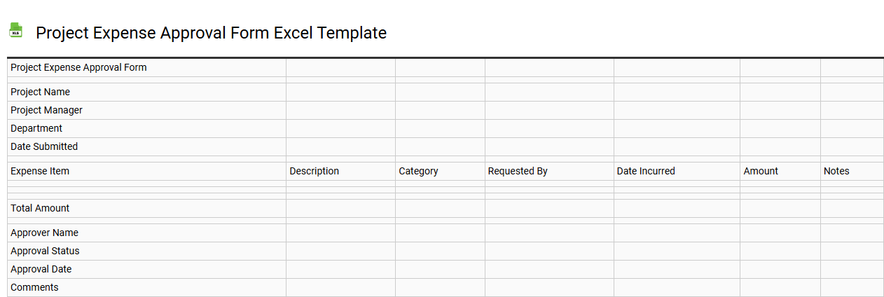 Project expense approval form Excel template