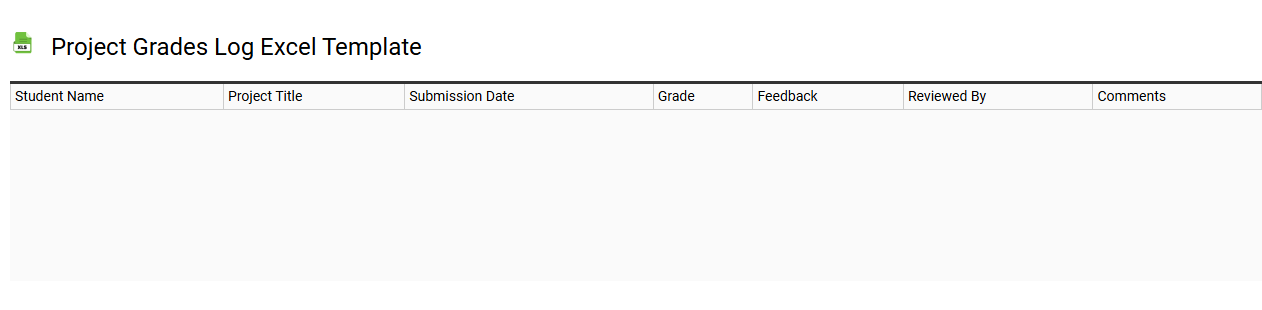 Project grades log Excel template