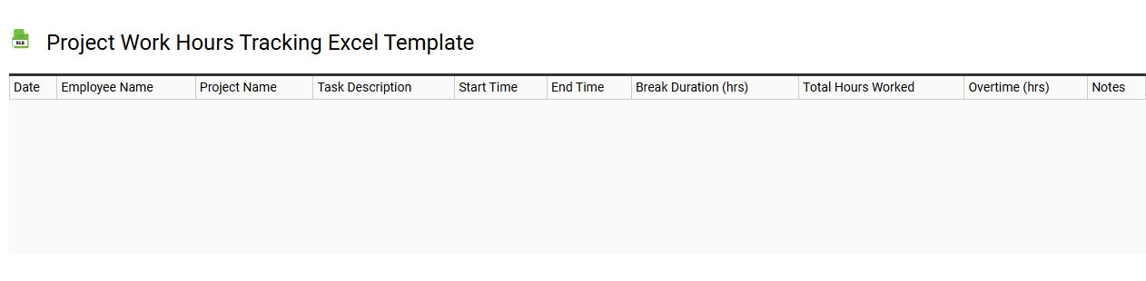 Project work hours tracking Excel template