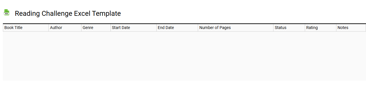 Reading challenge Excel template