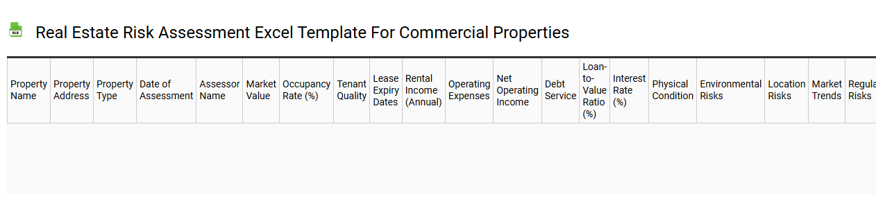 Real estate risk assessment Excel template for commercial properties