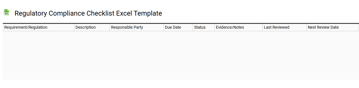 Regulatory compliance checklist Excel template