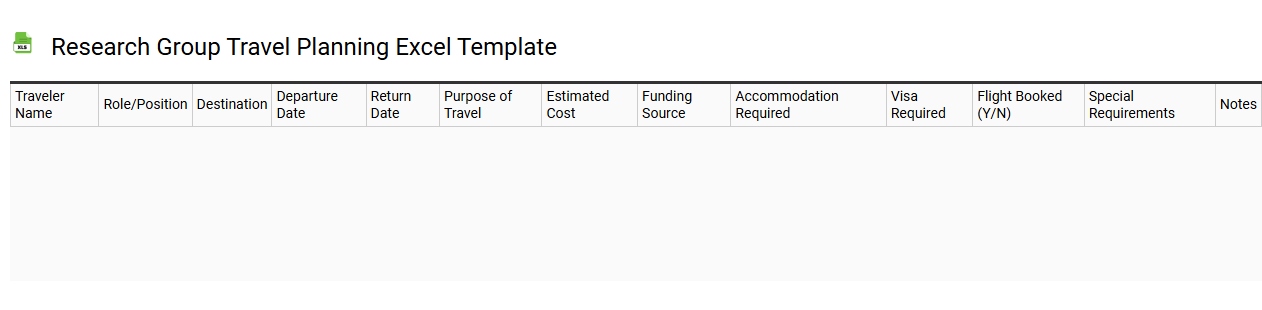 Research group travel planning Excel template