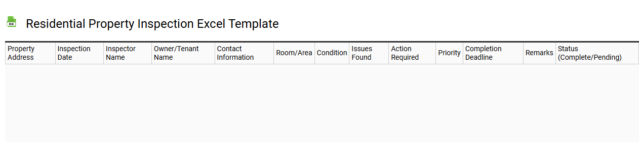 Residential property inspection Excel template