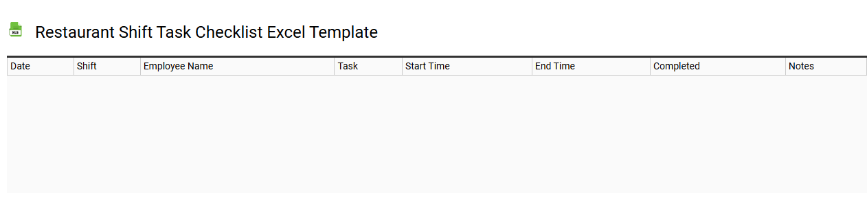 Restaurant shift task checklist Excel template