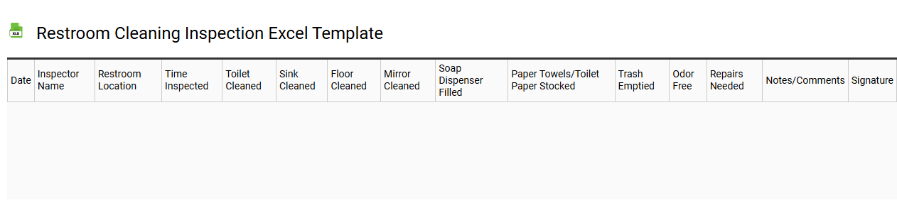 Restroom cleaning inspection Excel template