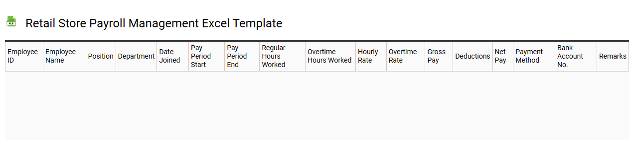 Retail store payroll management Excel template