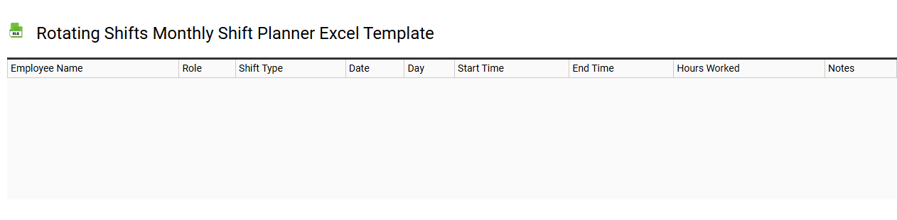 Rotating shifts monthly shift planner Excel template