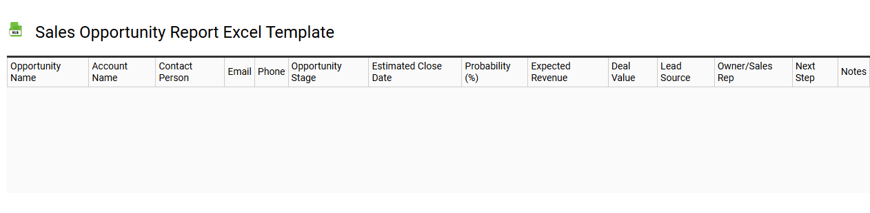 Sales opportunity report Excel template