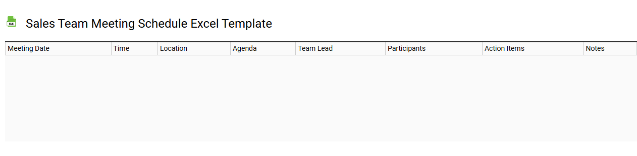Sales team meeting schedule Excel template