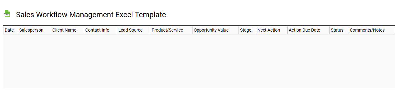 Sales workflow management Excel template