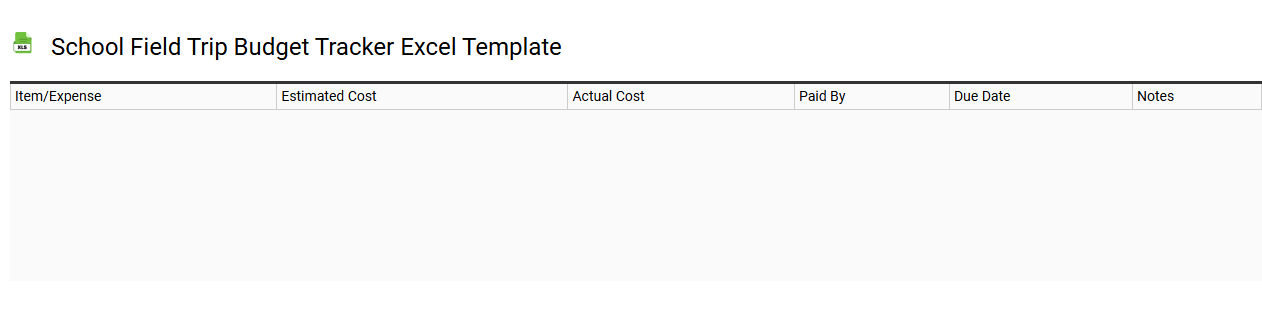 School field trip budget tracker Excel template