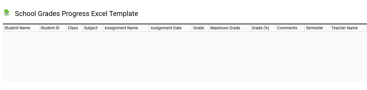 School grades progress Excel template