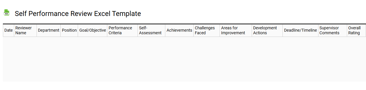 Self performance review Excel template