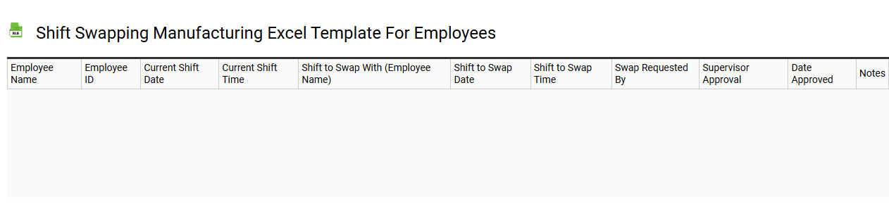 Shift swapping manufacturing Excel template for employees