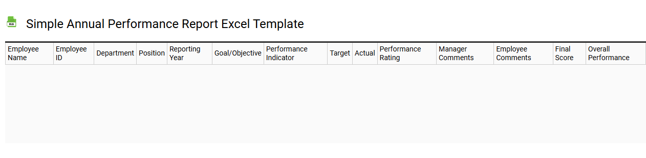 Simple annual performance report Excel template
