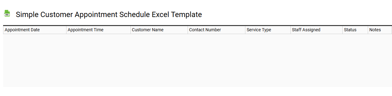 Simple customer appointment schedule Excel template