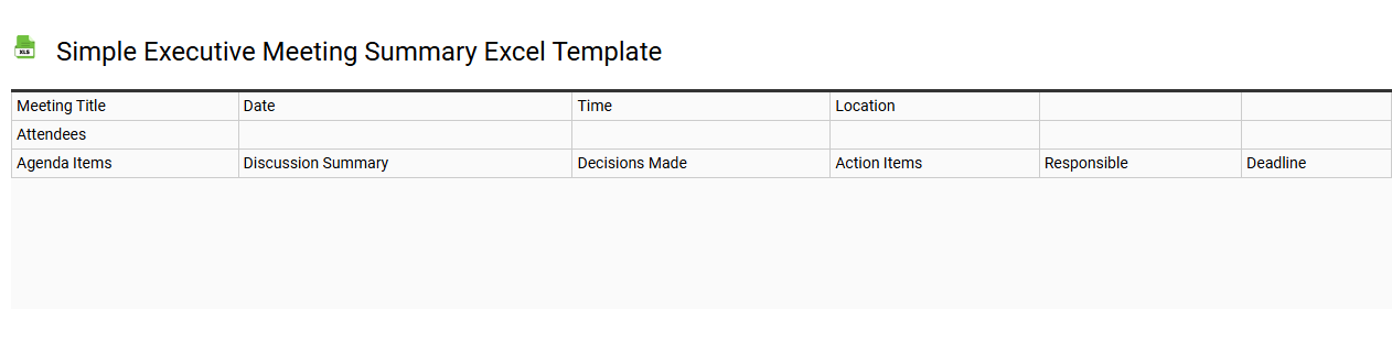 Simple executive meeting summary Excel template