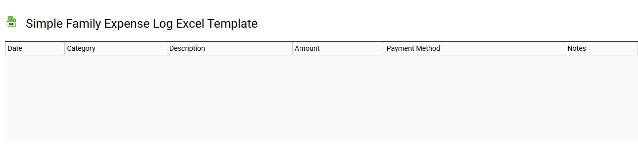 Simple family expense log Excel template