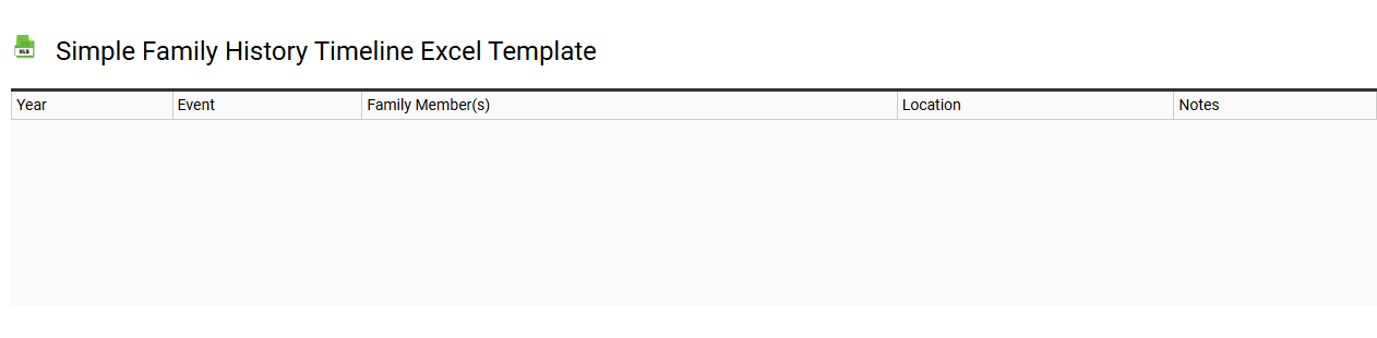 Simple family history timeline Excel template