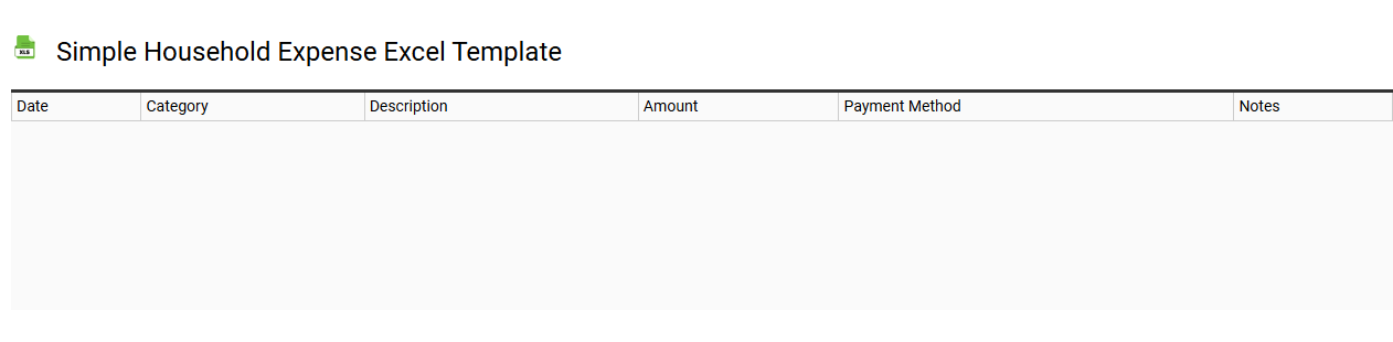 Simple household expense Excel template