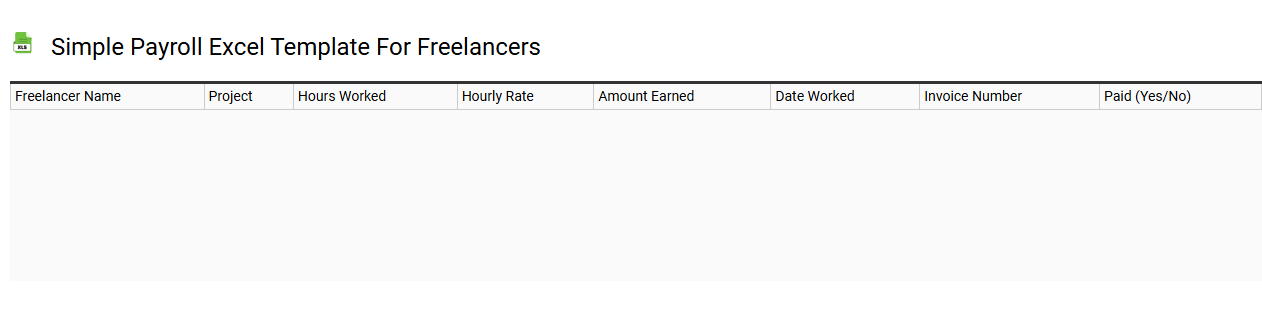 Simple payroll Excel template for freelancers