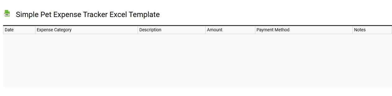 Simple pet expense tracker Excel template