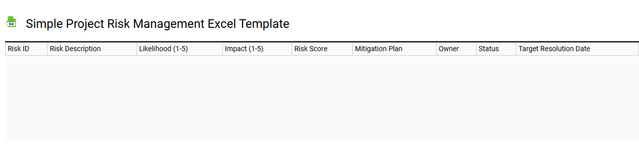 Simple project risk management Excel template