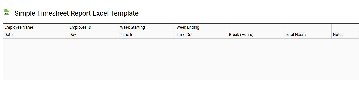 Simple timesheet report Excel template