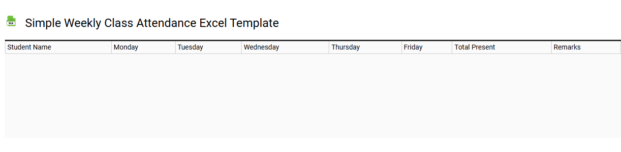 Simple weekly class attendance Excel template