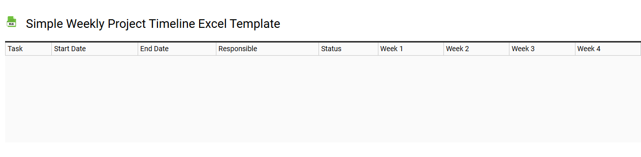 Simple weekly project timeline Excel template