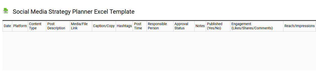 Social media strategy planner Excel template