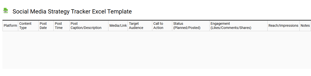 Social media strategy tracker Excel template