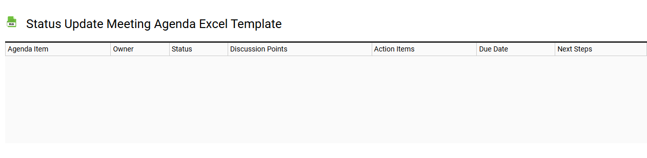Status update meeting agenda Excel template
