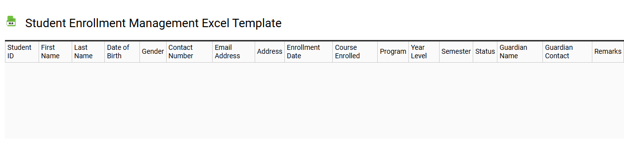 Student enrollment management Excel template