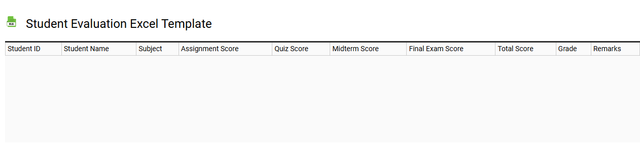 Student evaluation Excel template