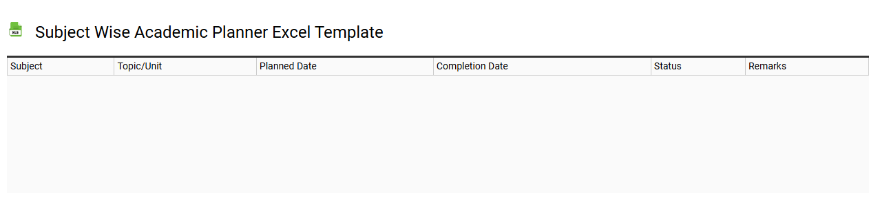Subject wise academic planner Excel template