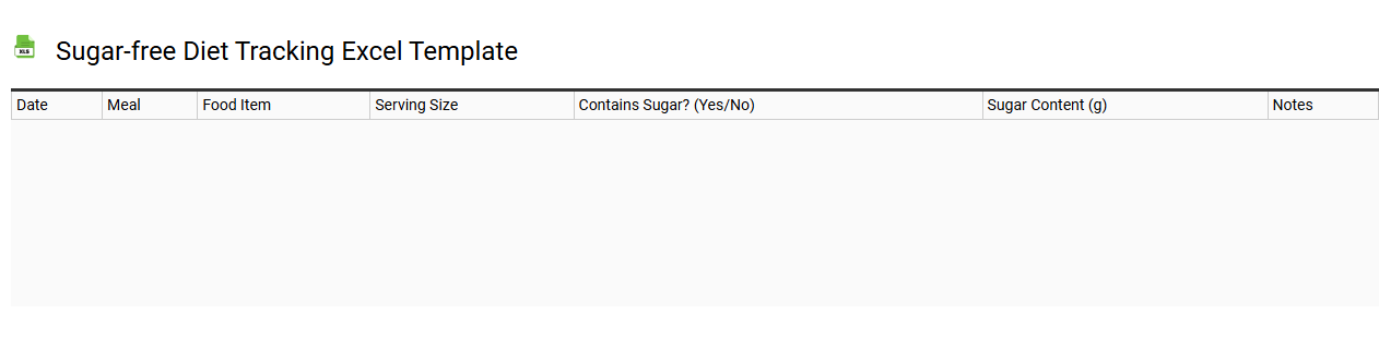Sugar-free diet tracking Excel template