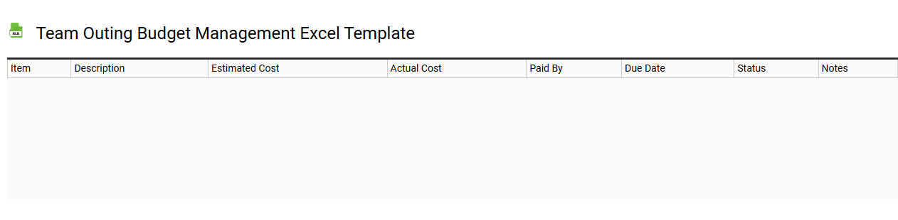Team outing budget management Excel template