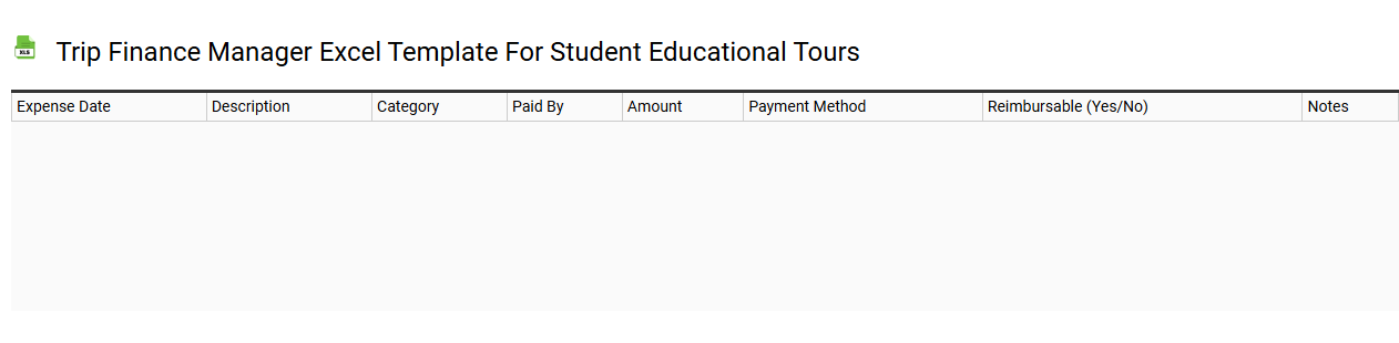 Trip finance manager Excel template for student educational tours