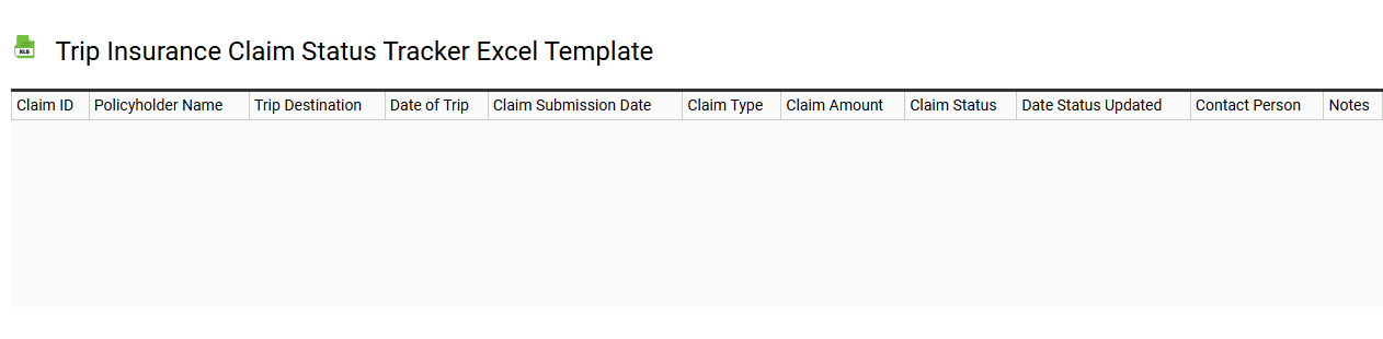 Trip insurance claim status tracker Excel template