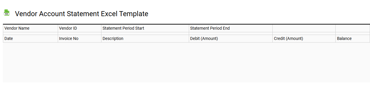 Vendor account statement Excel template