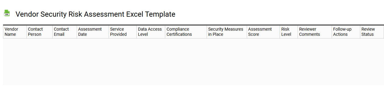 Vendor security risk assessment Excel template
