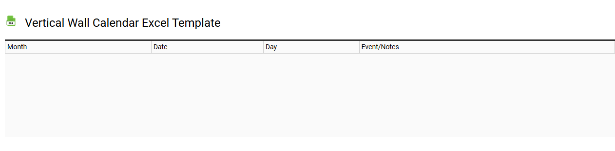 Vertical wall calendar Excel template