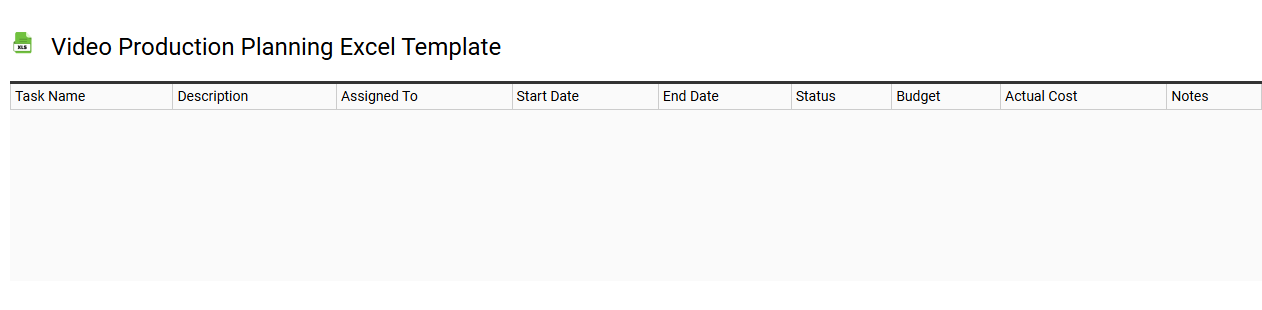 Video production planning Excel template